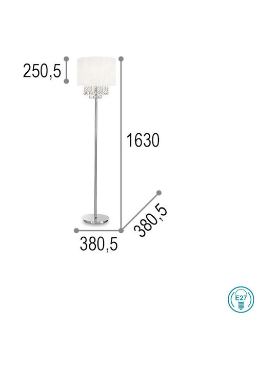 Ideal Lux Opera PT1 Κλασικό Φωτιστικό Δαπέδου Υ163xΜ38.5εκ. με Ντουί για Λαμπτήρα E27 σε Λευκό Χρώμα 068275 - second view